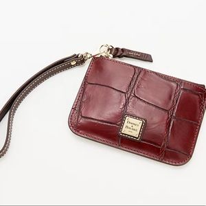 Dooney & Bourke Croco Medium Wristlet in Bordeaux